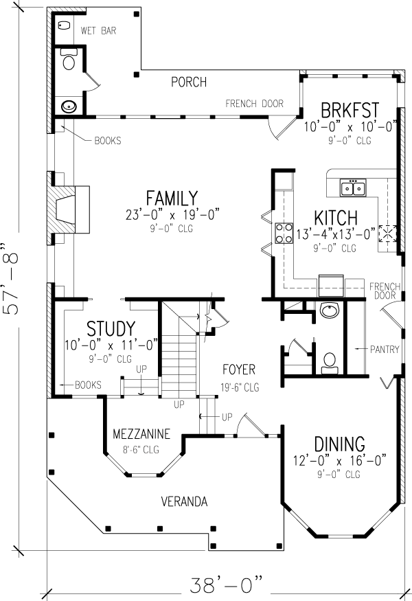 Country Farmhouse Victorian Level One of Plan 95682