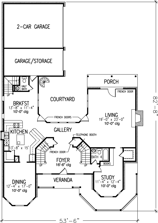 Country Farmhouse Victorian Level One of Plan 95691