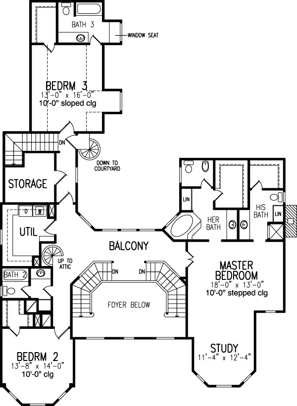 Country Farmhouse Victorian Level Two of Plan 95691