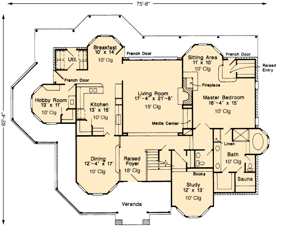 Country Farmhouse Victorian Level One of Plan 95692