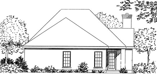 European Rear Elevation of Plan 95709