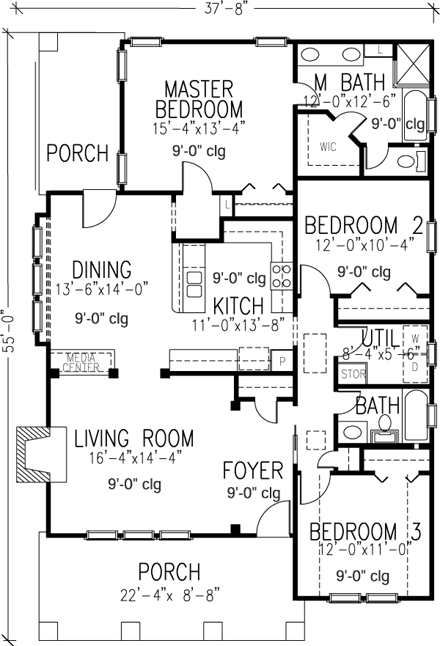 House Plan 95711 First Level Plan