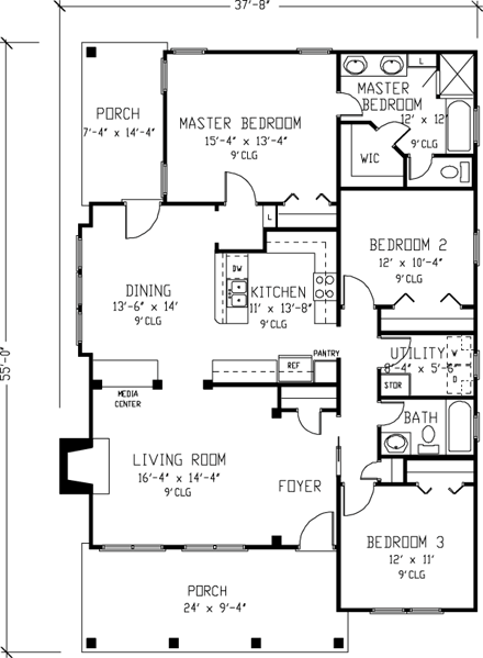 House Plan 95712 First Level Plan