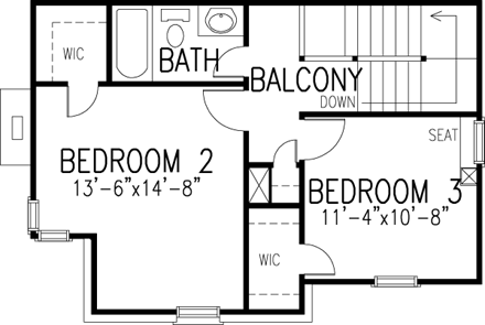 House Plan 95714 Second Level Plan