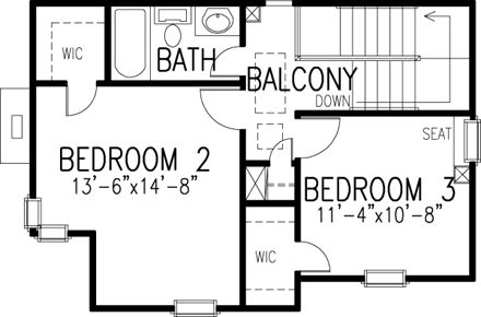 House Plan 95716 Second Level Plan