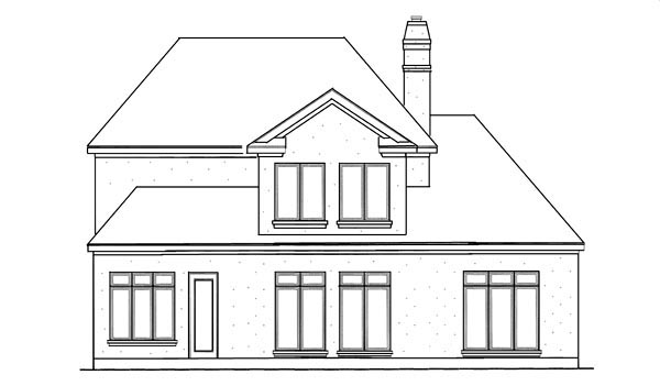 Country European Rear Elevation of Plan 95729