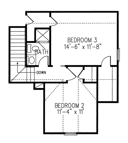 House Plan 95730 Second Level Plan