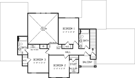 House Plan 95734 Second Level Plan