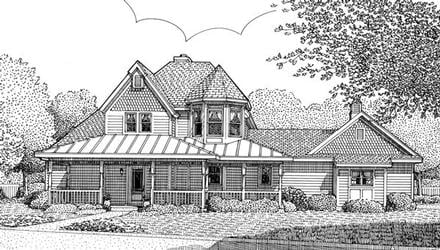 Country Victorian Elevation of Plan 95736