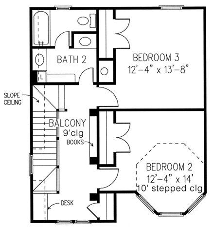 House Plan 95738 Second Level Plan