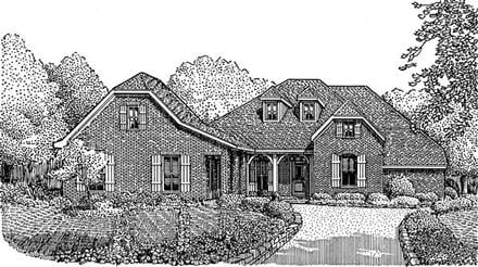 Country European Elevation of Plan 95740