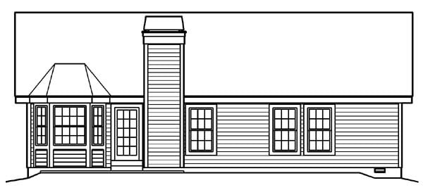 Cottage Country Craftsman Ranch Rear Elevation of Plan 95800