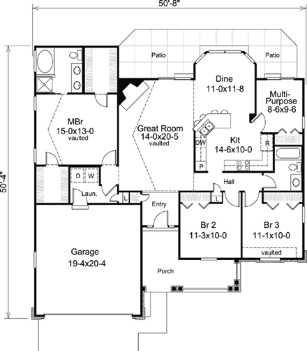 House Plan 95801 First Level Plan