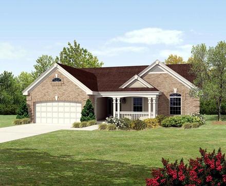 Country Traditional Elevation of Plan 95801