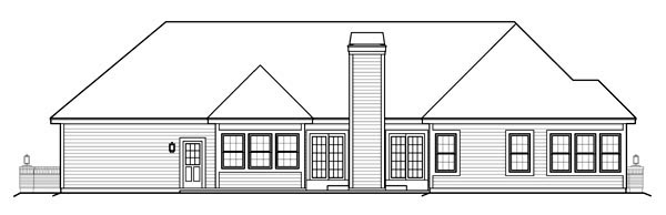 Ranch Traditional Rear Elevation of Plan 95805