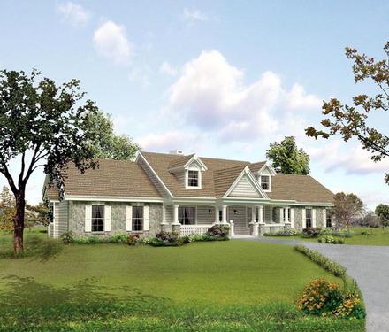 Cape Cod Country Ranch Southern Traditional Elevation of Plan 95806