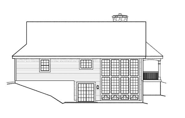 Country Ranch Traditional Rear Elevation of Plan 95807