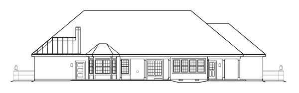 Ranch Southern Traditional Rear Elevation of Plan 95809