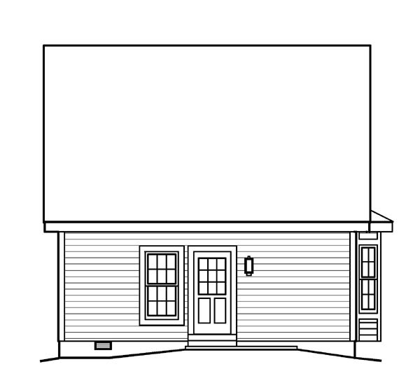 Contemporary Traditional Rear Elevation of Plan 95813