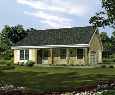 Country Ranch Traditional Elevation of Plan 95814