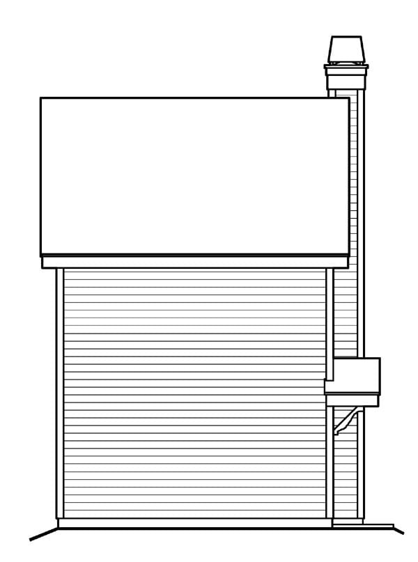 Bungalow Cabin Cottage Country Traditional Rear Elevation of Plan 95817