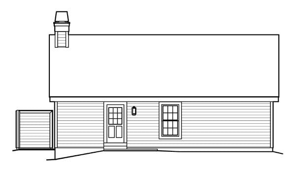 Cabin Cottage Country Ranch Traditional Rear Elevation of Plan 95818