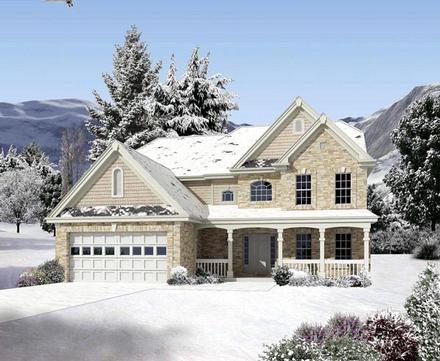 Country Traditional Elevation of Plan 95820