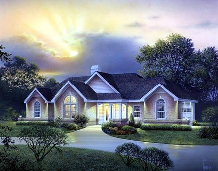 Country Craftsman Ranch Traditional Elevation of Plan 95823