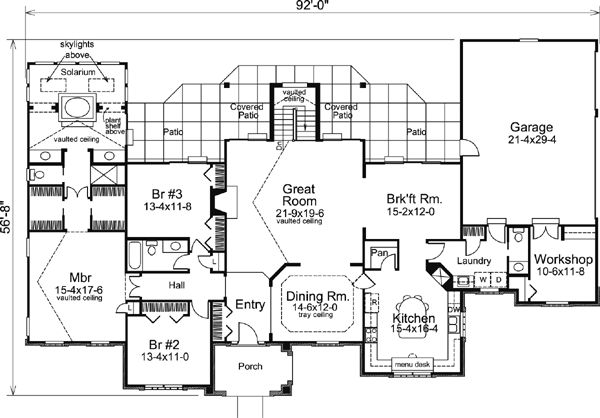 Country Ranch Traditional Level One of Plan 95824