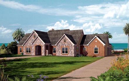 Country Ranch Traditional Elevation of Plan 95824