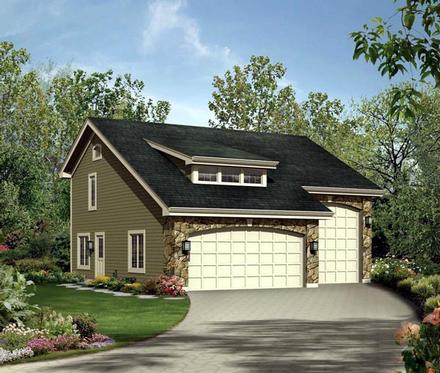 Cabin Cottage Country Craftsman Elevation of Plan 95827