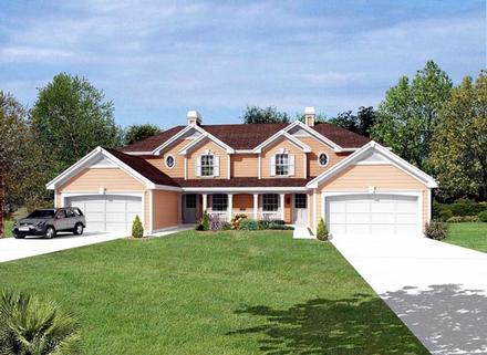 Country Southern Traditional Elevation of Plan 95828