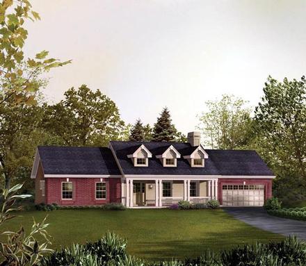 Cape Cod Country Ranch Traditional Elevation of Plan 95830