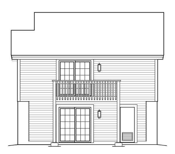 Cabin Cottage Ranch Traditional Rear Elevation of Plan 95831