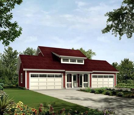 Contemporary Country Elevation of Plan 95832