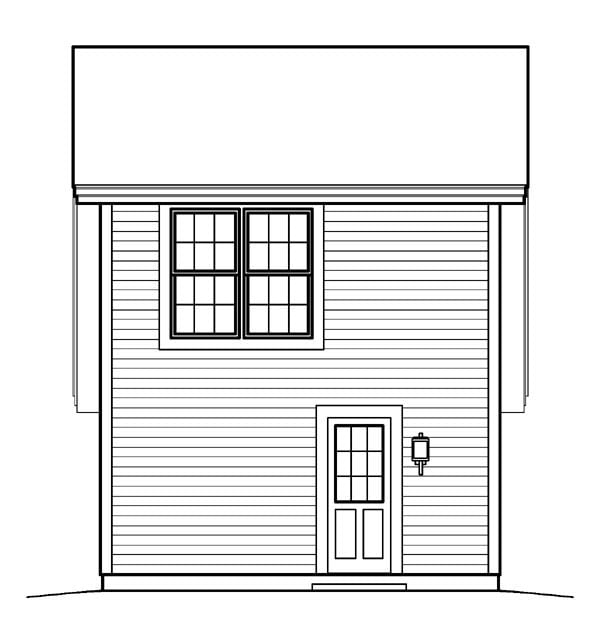 Cabin Cottage Country Saltbox Traditional Rear Elevation of Plan 95833