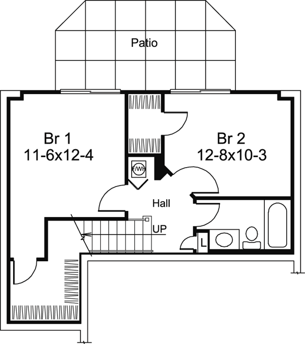 Cabin Contemporary Cottage Country Ranch Lower Level of Plan 95836