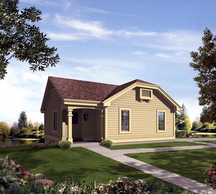 Cabin Contemporary Cottage Country Ranch Elevation of Plan 95836