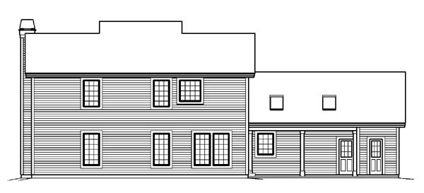 Contemporary Country Rear Elevation of Plan 95846