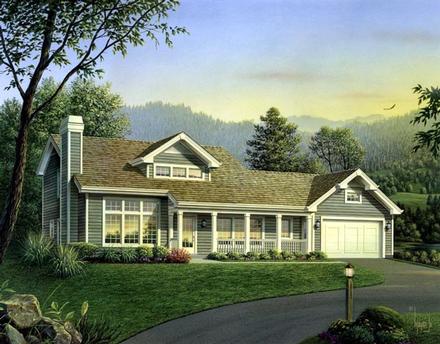 Contemporary Country Elevation of Plan 95847