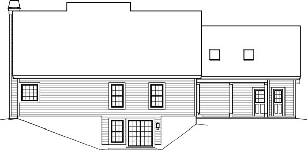 Contemporary Country Rear Elevation of Plan 95848