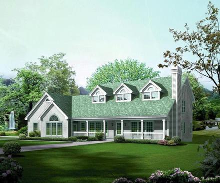 Contemporary Country Elevation of Plan 95849