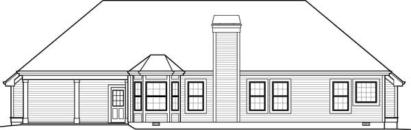 Country Ranch Rear Elevation of Plan 95850