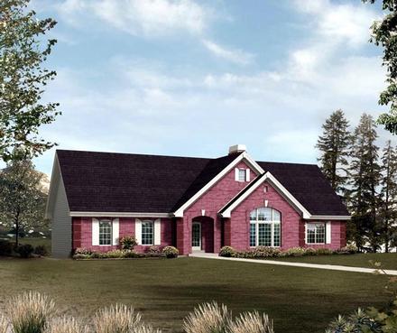 Ranch Traditional Elevation of Plan 95851