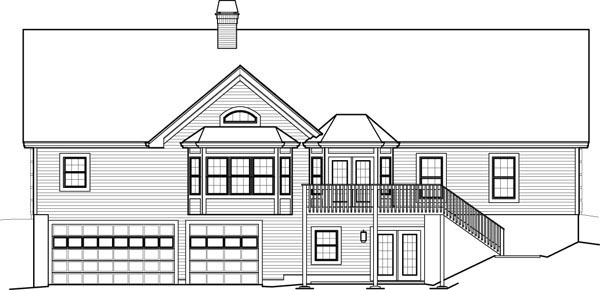 Ranch Traditional Rear Elevation of Plan 95851