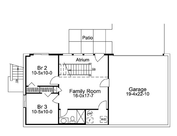 Contemporary Country Ranch Lower Level of Plan 95852