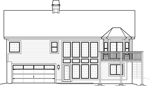 Contemporary Country Ranch Rear Elevation of Plan 95852