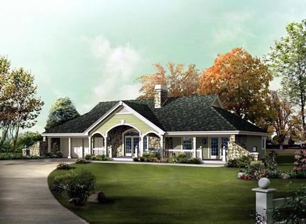 Country Ranch Traditional Elevation of Plan 95854