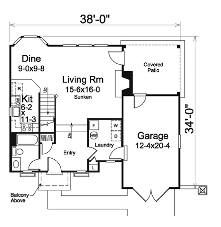 House Plan 95855 First Level Plan
