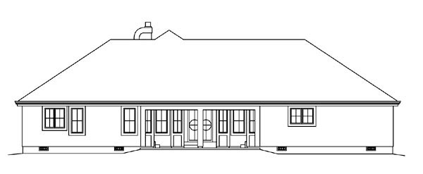 Contemporary Florida Ranch Southwest Rear Elevation of Plan 95858